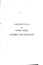 Cover of Amenophis and Other Poems, Sacred and Secular