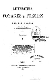 Cover of Littérature, voyages et poésies. I. Littérature et voyages