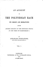 Cover of An Account of the Polynesian Race: Its Origins and Migrations, and the Ancient History of the