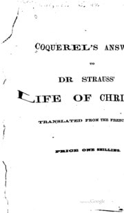 Cover of An Answer to Dr. Strauss' Life of Christ