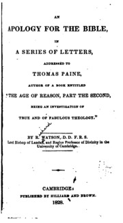 Cover of An Apology for the Bible, in a Series of Letters, Addressed to Thomas Paine, Author of a Book