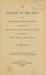 Cover of The anastasis of the dead