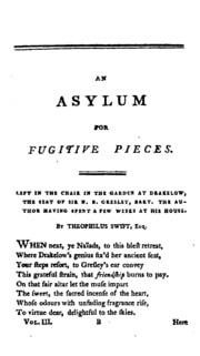 Cover of An Asylum for Fugitive Pieces: In Prose and Verse, Not in Any Other Collection, with Several