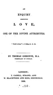 Cover of An enquiry respecting love, as one of the divine attributes