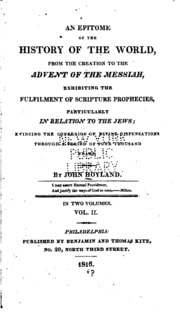Cover of An epitome of the history of the world, from the creation to the advent of