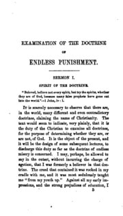 Cover of An Examination of the Doctrine of Endless Punishment: Its Claims to Divine Origin Refuted, in a