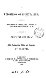 Cover of An exposition of spiritualism, letters [by various writers] and a review, with intr., notes and