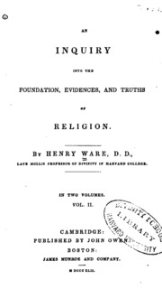 Cover of An Inquiry Into the Foundation, Evidences, and Truths of Religion
