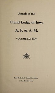 Cover of Annals of the Grand Lodge of Iowa