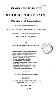 Cover of An Olympic romance, entitled The whim of the brain; or, The force of imagination