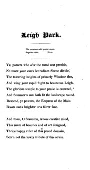 Cover of A Poem on Leigh Park: The Seat of Sir G.T. Staunton, Bart