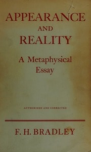 Cover of Appearance and reality: a metaphysical essay