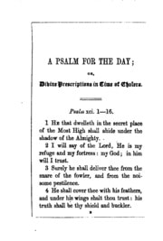Cover of A psalm for the day [Ps. xci]; or, Divine prescriptions in time of cholera