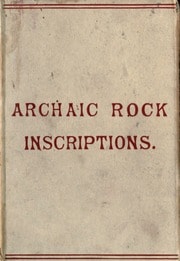 Cover of Archaic rock inscriptions