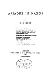 Cover of Ariadne in Naxos