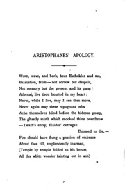 Cover of Aristophanes' Apology: Including a Transcript from Euripides, Being the Last Adventure of Balaustion