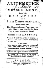 Cover of Arithmetick and Measurement: Improv'd by Examples and Plain Demonstrations: Wherein are Laid