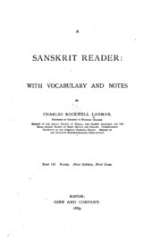 Cover of A Sanskrit reader: with vocabulary and notes