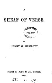 Cover of A sheaf of verse