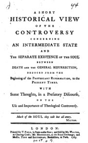 Cover of A Short Historical View of the Controversy Concerning an Intermediate State