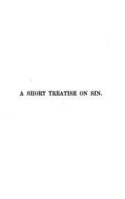 Cover of A short treatise on sin, based on the work of J. Müller