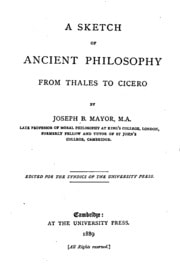 Cover of A Sketch of Ancient Philosophy from Thales to Cicero