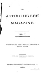 Cover of The Astrologer's Magazine