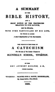 Cover of A summary of the Bible history, and a brief notice of the prophecies relating to our Saviour