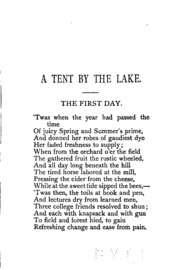 Cover of A Tent by the Lake, and Other Poems