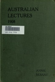 Cover of Australian Lectures, 1908