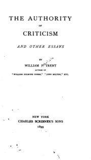 Cover of The Authority of Criticism, and Other Essays