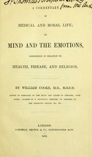Cover of A commentary of medical and moral life ; [electronic resource]