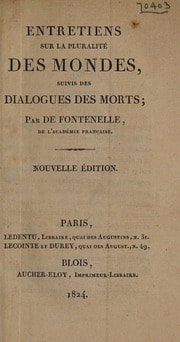 Cover of Entretiens sur la pluralité des mondes. Suivis des Dialogues de morts