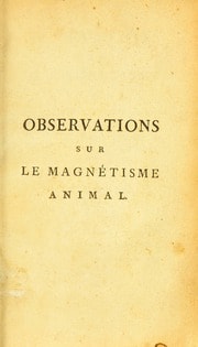 Cover of Observations sur le magnétisme animal