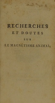 Cover of Recherches et doutes sur le magnétisme animal