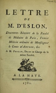 Cover of Lettre de M. D'Eslon