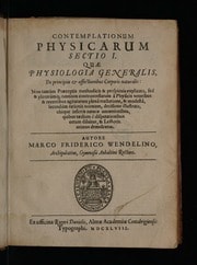 Cover of Contemplationum physicarum ; sectiones I [-III]