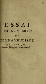 Cover of Essai sur la théorie du somnambulisme magnétique