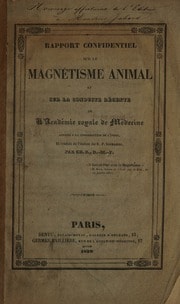 Cover of Rapport confidentiel sur le magnétisme animal et sur la conduite récente de l'Académie royale de médecine