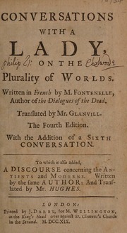 Cover of Conversations with a lady, on the plurality of worlds