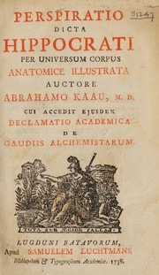 Cover of Perspiratio dicta Hippocrati per universum corpus anatomice illustrata