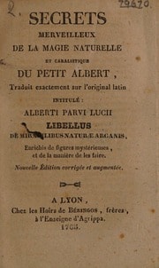 Cover of Secrets merveilleux de la magie naturelle et cabalistique du Petit Albert