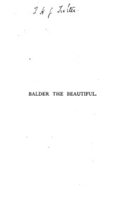 Cover of Balder the Beautiful: A Song of Divine Death