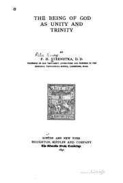 Cover of The Being of God as Unity and Trinity