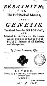 Cover of Berashith; or, The first book of Moses, call'd Genesis, tr. by J. Lookup