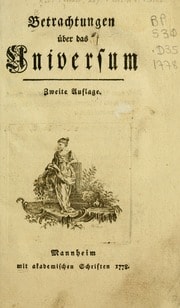 Cover of Betrachtungen über das Universum