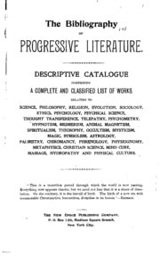 Cover of The Bibliography of Progressive Literature: Descriptive Catalogue Comprising