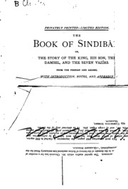 Cover of The book of Sindibād; or, The story of the king, his son, the damsel, and the seven vazīrs, from