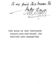 Cover of The book of the thousand nights and one night: its history and character