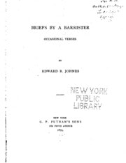 Cover of Briefs by a Barrister: Occasional Verses